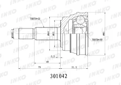 ���� ������� 22/30 ����� Volkswagen�FOX�5Z1, ��5Z3��2005. �04- Inko 301042 301042 ����