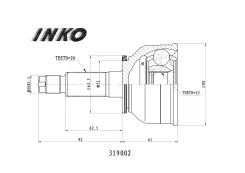 ���� ������� 26/25 ����� Mazda�626�II�GC��1985.01- Inko 319002 319002 ����