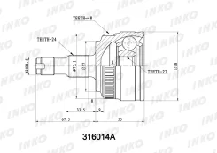 ���� ������� 24/27 ABS 48 ����� ����/��� Mercedes�BENZ�A-Class�W168�A�170�CDi�66�kW�1998. �07- Inko 316014A 316014A ����