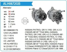 ������ ��������� Nissan TD27, TD42 24V ALH0672GB ����