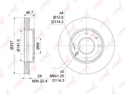 ���� ��������� �������� ��� Hyundai Elantra, Matrix BN1057 LYNXauto BN1057 ����
