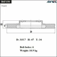 ���� ��������� Advics, ���. B6F150 B6F150 ����