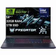 Acer Predator. 16", 5,8����, ��� 32 ��, ���� 1 000���, WiFi: 1, Bluetooth: 1, ����������� �� 24��. ��� ����� �� ���������� ����