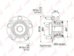 ������� �������� � ABS Mitsubishi Grandis (NA_W) 03-10 / Lancer Evolution X (CZ4A) 07-14 [+ABS] Mitsubishi Grandis 05- Lynxauto WH1025 WH1025 ����