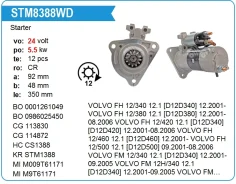 ������� 24V Renault Dxi12, Dxi13 Volvo FH FM D13A D13B D13C Krauf STM8388WD STM8388WD ����