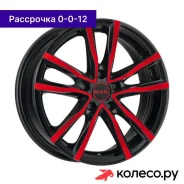 Milano 7x17/5*114.3 D76 ET40 Black and Red