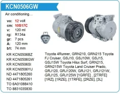 ���������� ������������ Toyota 1GR-FE, 2TR-FE, Prado, Hilux, 4Runner KCN0506GW ����