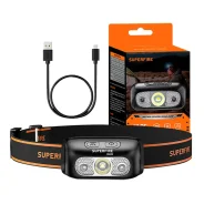 �������� ����� HL05-E 120lm USB Black 7x10x5 120 Lumens, 2 ����� Superfire 38825 ����