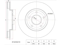 ���� ��������� (�������) Mitsubishi Lancer 07-17 / Galant Fortis 07-15 SAT ST-4615A115, �������� ST4615A115 ����