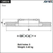 ���� ��������� ���. Advics 42510-SNA-A00 / 42510-SNA-A01 / 42510-SMG-E20 / 42510-SNE-A00 / 42510-SNL-T00 Advics ���. C6R218B C6R218B ����