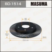 ���� ��������� Toyota Corolla (E120, E150, E180) 00-, Auris 07- ������ 259 x 9 Masuma 74659 Masuma ���. BD-1514 BD1514 ����