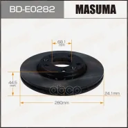 ���� ��������� Renault Duster 12-, Arkana 19-, Fluence 10-, Megane III, IV 07- �������� 280 x 24 Masu 74352 Masuma ���. BD-E0282 BDE0282 ����