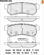 �������� ��������� ������� R Brake 9528 0739 R Brake ���. RB2058203 RB2058203 ����