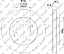���� ��������� /�������� /TI-GUAR ��� Mitsubishi Pajero III 1999- IV 2006-99-2006; 290/26�; TG-MR407116 MR407289 ZB403101 RN1188V Tiguar TGMR407116 TG...