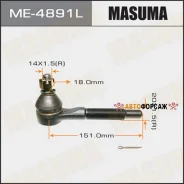 ���������� ������� ���� Masuma Nissan Safari / Y61 97-07 LH Masuma ME-4891L Masuma, ����� ME4891L ����
