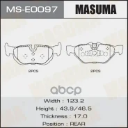 ������� ��������� BMW 1 (E81, E87, E88) 04-11, 3 (E90) 05-, X1 (E84) 09- ������ Masuma 67590 Masuma ���. MSE0097 MSE0097 ����