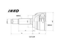 ���� ������� 25/24 (�������) Mitsubishi Galant V (E5_A, E7_A, E8_A) 2.0 GLSi (101 kW) 1992.11- INKO 317139, �������� 317139 ����