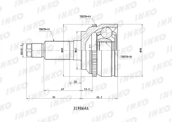 ���� ������� 31/36 ABS 44 (�������) Mazda CX-7 (ER) 2.3/2.5 2006- INKO 319064A, �������� 319064A ����