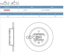 ���� ��������� ������ D292�� R16 Cruze J300 2009-2016, Astra J P10 2010-2017, Zafira C P12 2013- Sangsin brake ���. SD3032 SD3032 ����