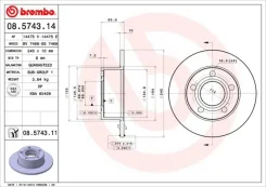 ���� ��������� ������ (�������� 2��) Brembo 08574314 08574314 ����
