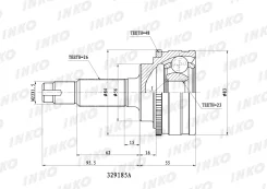 ���� ������� 26/23 ABS 48 (�������) Toyota RAUM (EXZ10) 1 1997.05- INKO 329185A, �������� 329185A ����