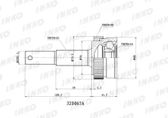 ���� ������� 25/24 ABS 48 (�����) Nissan 2.0/2.5/1.6 Qashqai (J10E)/X-Trail T31/JUKE (F15E) 06-/ Renault Koleos (HY_) 2.0 DCi 4x4 08- INKO 320065A, ��...