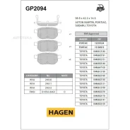 ������� ����. �������� Hagen Toyota Corolla 2009- R (D1354) 4S Sangsin Brake GP2094 Sangsin Brake GP2094 GP2094 ����