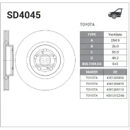 ���� ��������� �������� Toyota Avensis (T25) 03-08 Sangsin Brake SD4045 Sangsin Brake SD4045 SD4045 ����