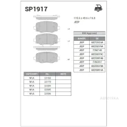 ������� ����. �������� Hi-Q JEEP Renegade 15- R (D1809) Sangsin Brake SP1917 Sangsin Brake SP1917 SP1917 ����