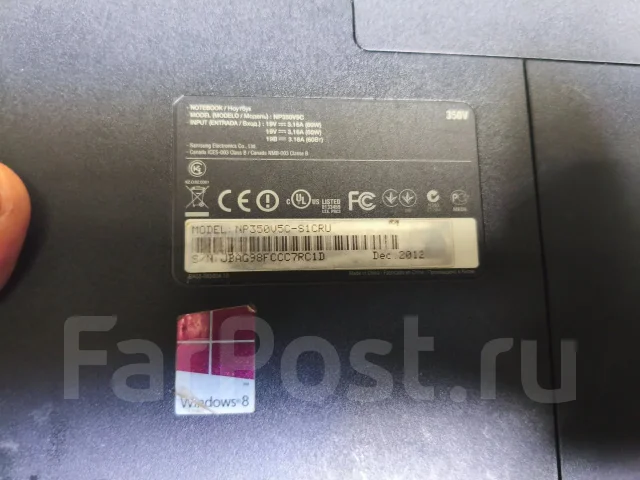 Samsung 350V5C. 15.6", ��� 8 ��, ���� 250���, WiFi: 1, Bluetooth: 1 ����