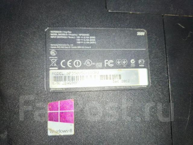 Samsung 350V5C. 15.6", ��� 8 ��, ���� 250���, WiFi: 1, Bluetooth: 1 ����