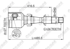 ���� ���������� /������ /TI-GUAR ��� Toyota Camry 2001-2006 ACV3# MCV3# /27*40*24; TG-CVJ0020; (0111-MCV30RH �����) 4303033041 4303033040 Tiguar Tgcvj...