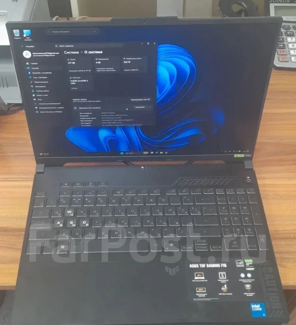 Asus TUF Gaming F16 FX607VU. 16", 4,8����, ��� 16 ��, ���� 512���, WiFi: 1, Bluetooth: 1 ����