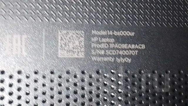 HP 14-bs000ur. 14", 1,6����, ��� 4 ��, ���� 500���, WiFi: 1, Bluetooth: 1, ����������� �� 3��. ����