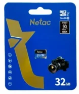 ����� ������ MicroSD 32GB Netac P500 Standard Class 10 UHS-I (90 Mb/s) ��� �������� ����