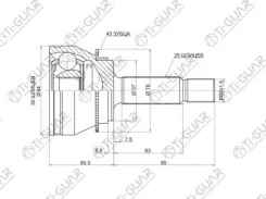 ���� �������� /TI-GUAR ��� Mitsubishi Lancer Cedia CS5A, Cedia Wagon CS5W 2000- /� ABS /30*57*25; TG-7236Z43; 0410CS3A 317077A CO3636A MI036A43 Tiguar...