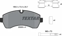 ������� ��������� �������� Mercedes-BENZ: Sprinter 4,6-t c /, 411 CDI/413 CDI/415 CDI/416 CDI/418 CDI/424, 06-25 Textar 2920002 2920002 ����