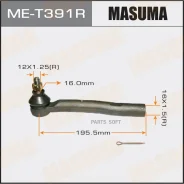 ���������� ������� ���� Masuma Toyota Kluger, Venza/ GSU40, AGV1# RH Masuma MET391R, ������ MET391R ����