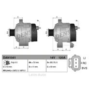 ��������� 14V 120A FORD Focus II 1.4/1.6/1.6D/2.0D 04- DAN1041 ����