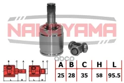 ���� �����-� �-�� ����� Honda Civic EU/EP/ES 01-06 (25x28x153.5x35) Nakayama ���. NJ7122NY NJ7122NY ����