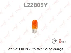 ����� WY5W 24V W2.1X9.5D Orange WY5W T10 12V5W W2,1X9,5D Orange Lynxauto L22805Y L22805Y ����