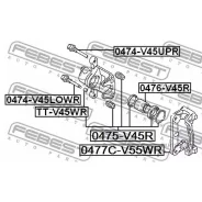 ����� ������� ��������! Mitsubishi Montero V43 91-99 Febest 0477CV55WR 0477CV55WR ����