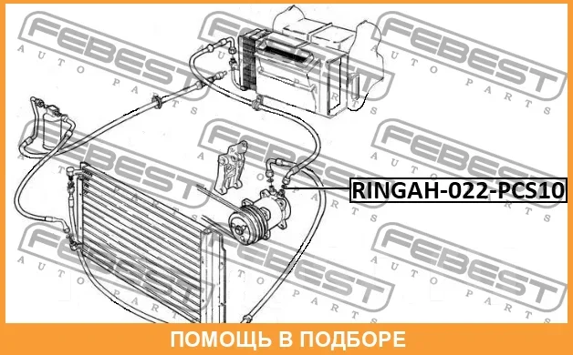������ �������������� ������ ������������ pcs 10 Febest / Ringah022PCS10 RINGAH022PCS10 ����