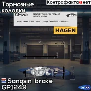 ������� �������� Nissan Murano (Z50/51), Pathfinder (R51), Qashqai GP1249 Sangsin brake ���. GP1249 GP1249 ����