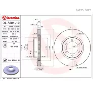���� ��������� ��������! Toyota Land Cruiser 4.0/3.0D-4D 03 09. A204.11 Brembo 09A20411 09A20411 ����