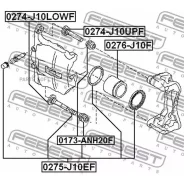 ������� ������ ������� ������ �������� Toyota Previa ACR50/GSR50 2006- 0173-ANH20F Febest 0173ANH20F 0173ANH20F ����