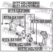 ������� ���� ����� Toyota LAND Cruiser 100 HDJ101/UZJ100 1998-2007 0177-HDJ101RLH Febest 0177HDJ101RLH 0177HDJ101RLH ����