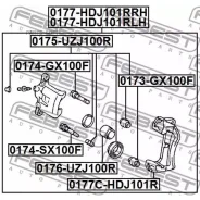 ����� �������� ������ Toyota LAND Cruiser 100 HDJ101/UZJ100 1998-2007 0177C-HDJ101R Febest 0177CHDJ101R 0177CHDJ101R ����