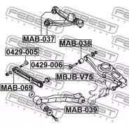 ���� � ������������ Mitsubishi Pajero III/Montero V65W/V75W 2000-2006 0429-005 Febest 0429005 0429005 ����