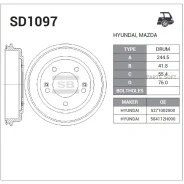 ������� ��������� KIA SOUL 09- SD1097 Sangsin Brake SD1097 SD1097 ����
